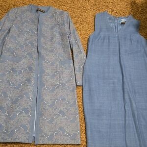 Favourbrook Elegant Blue Women's Coat and Dress Set.